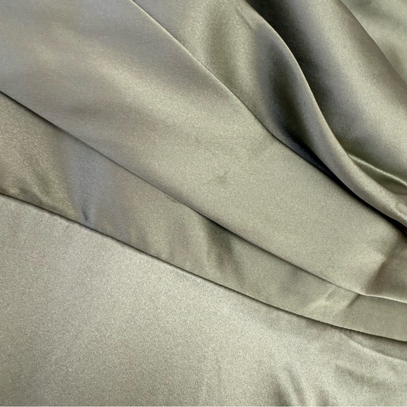 Reformation Barrow Silk Dress Artichoke Sage Green - Picture 6 of 16